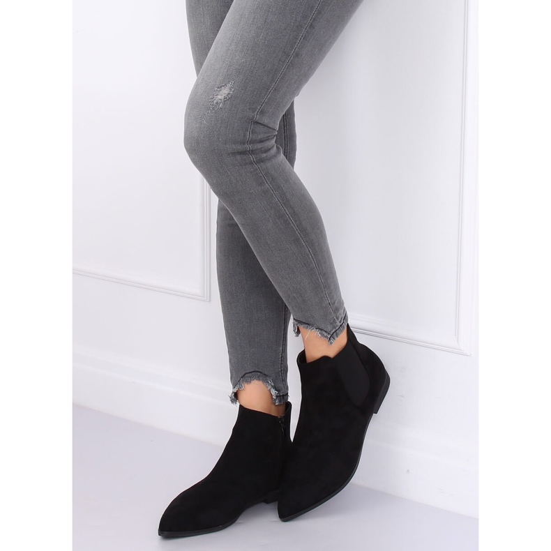 Black Chelsea boots with almond toes TX-1855 Black 1