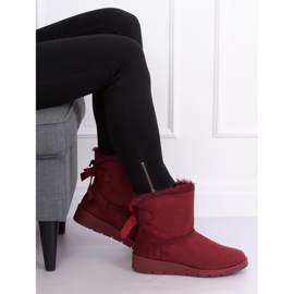 Women's maroon snow boots A-3 Wine Red 6