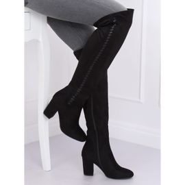 Black high-heeled boots 7539-GG Black 1