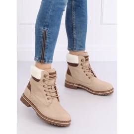 Ladies' beige timber boots 185-PA Beige 1