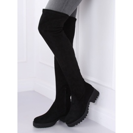 Black suede thigh boots 8056-GG Black 1