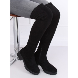 Black suede thigh boots 8056-GG Black 2