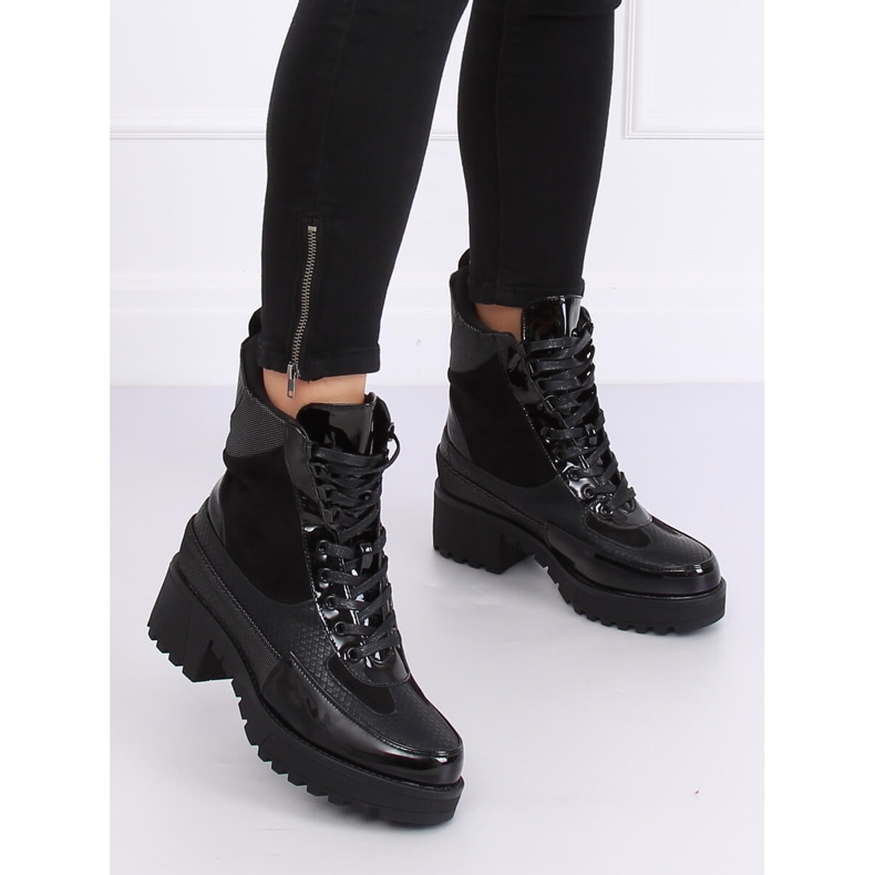 High-soled shoes NS067 Black 1