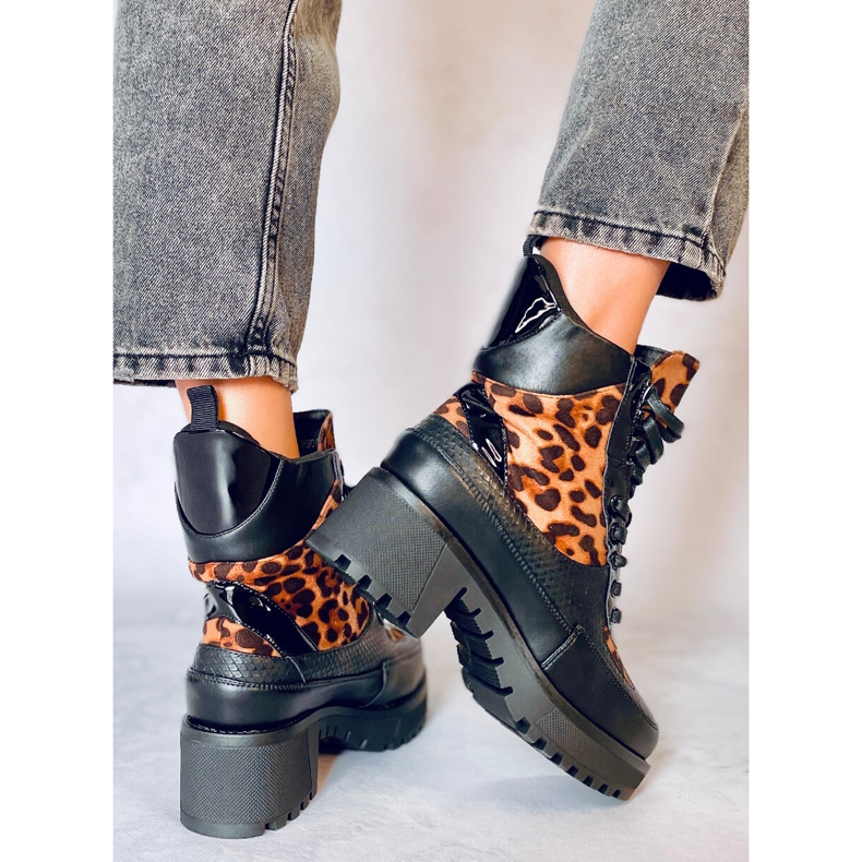 High-soled shoes NS067 Leopard black 2