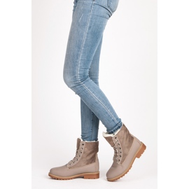 SHELOVET Stylish Trappers With Sheepskin grey 2