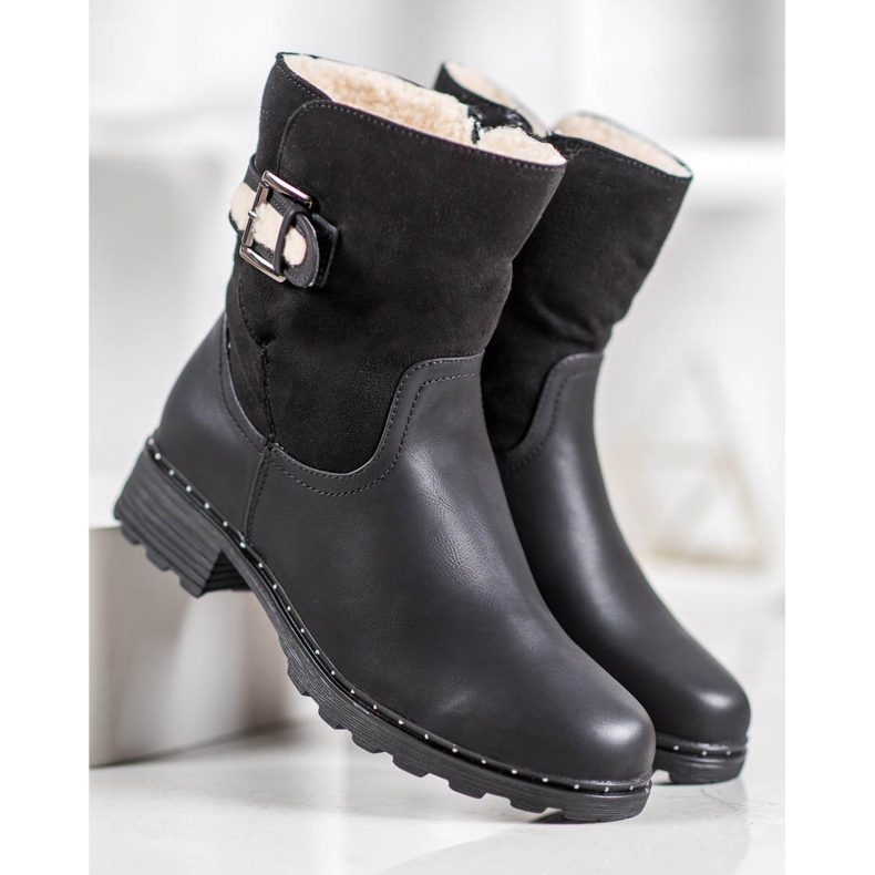 SHELOVET Warm Workers With Sheepskin black 2