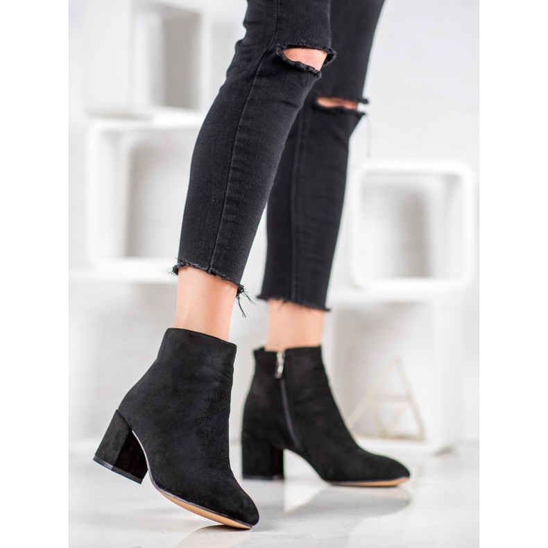 SHELOVET Elegant suede boots black 1