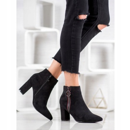 Small Swan Suede Booties With A Zipper black 1