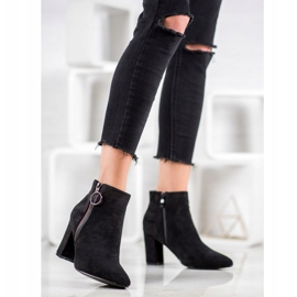 Small Swan Suede Booties With A Zipper black 2