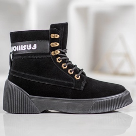 Yes Mile Fashion tied ankle boots black 2