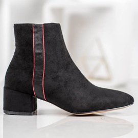 SHELOVET Suede boots with a decorative belt black 2