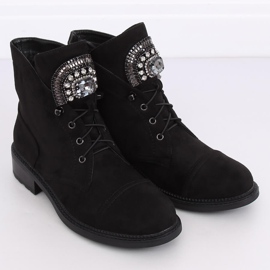 Black suede boots E9315 Black 2