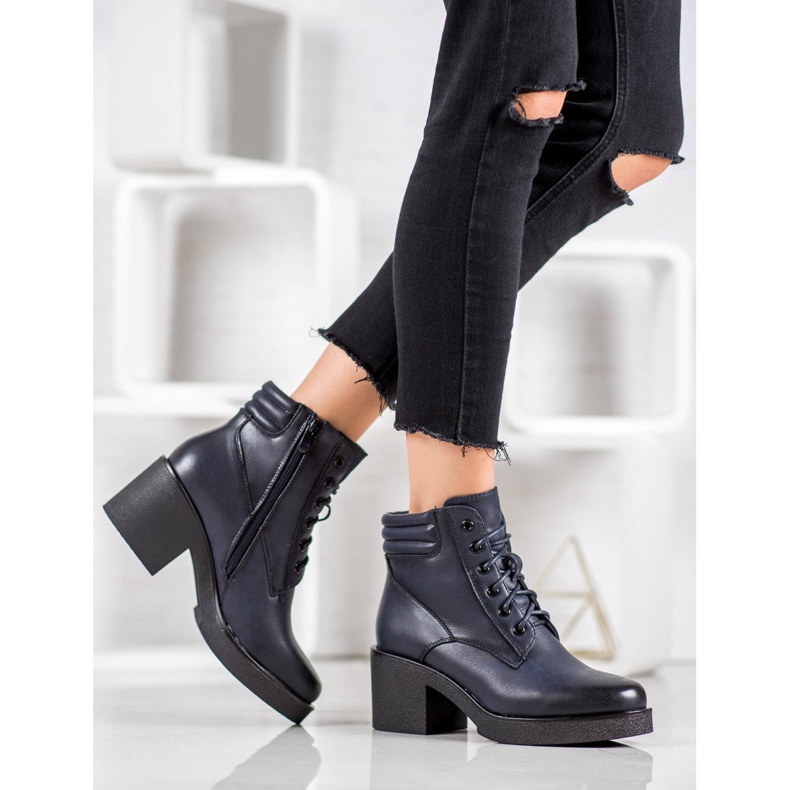 Super Mode Comfortable Eco-leather boots blue 1