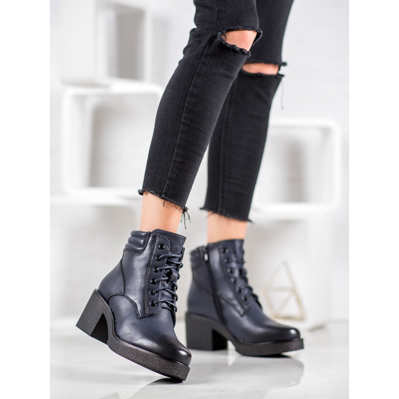 Super Mode Comfortable Eco-leather boots blue 2