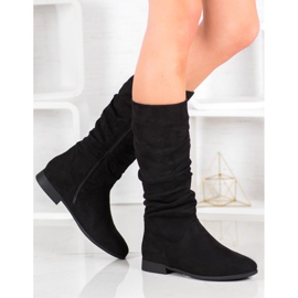 SHELOVET Suede Boots Above The Knee black 1