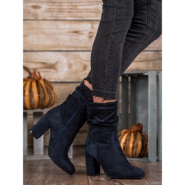 Kayla High Booties On A Post blue 2