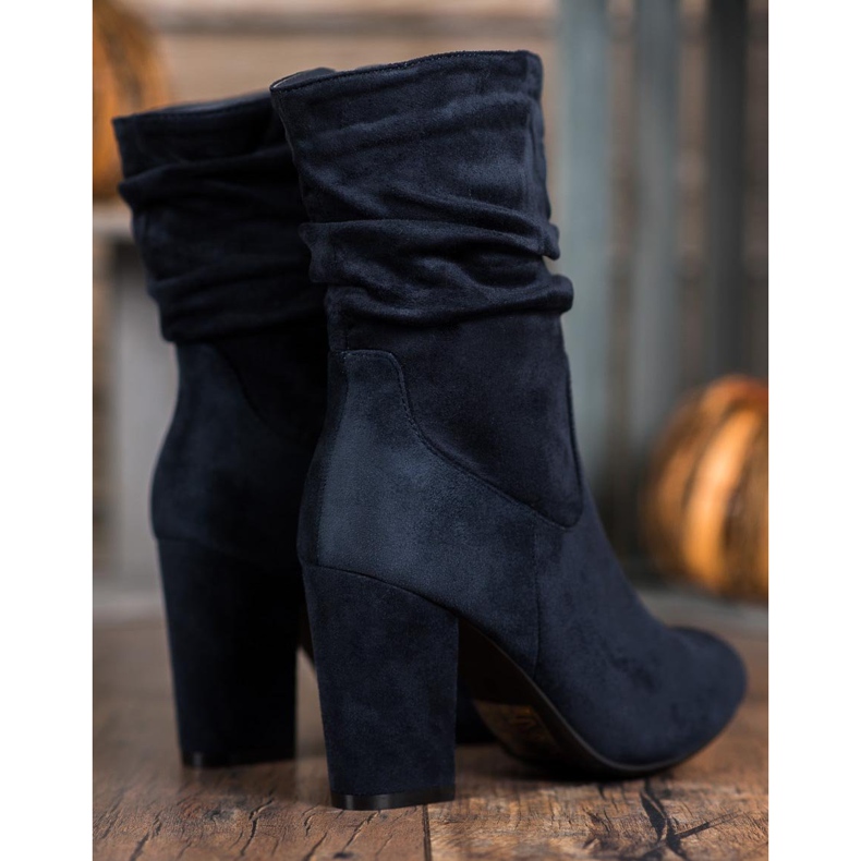 Kayla High Booties On A Post blue 1