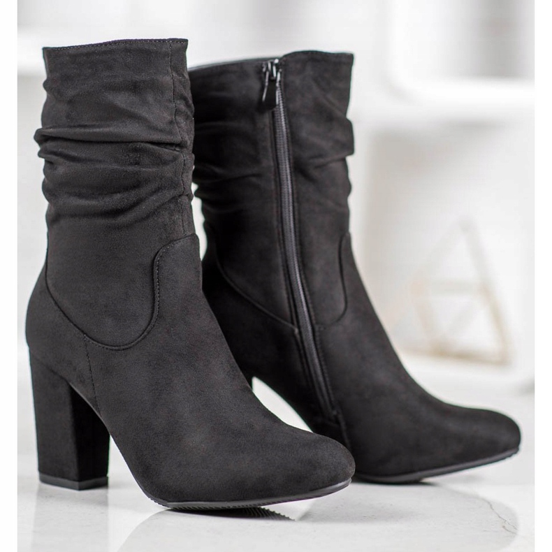 Kayla High Booties On A Post black 1