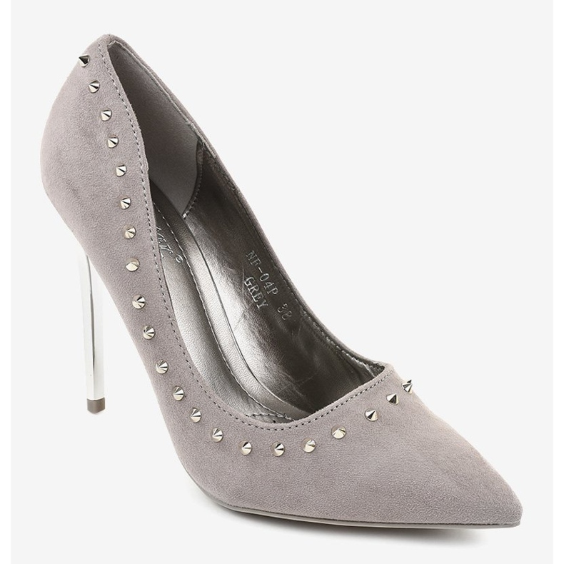 Gray pumps on a NF-04 heel grey 1