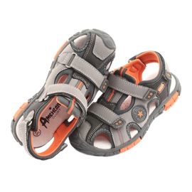 American Club Sandal shoes with an American DR02 leather insert brown orange grey 5