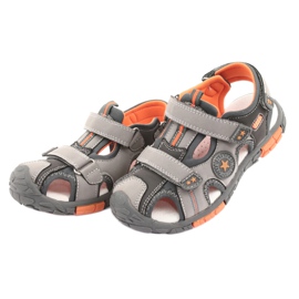 American Club Sandal shoes with an American DR02 leather insert brown orange grey 3