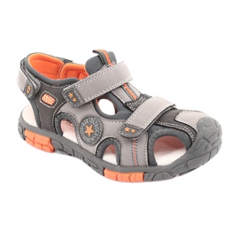 American Club Sandal shoes with an American DR02 leather insert brown orange grey 1