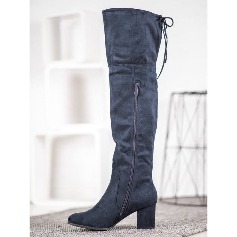 Clowse Elegant Suede Boots blue 1