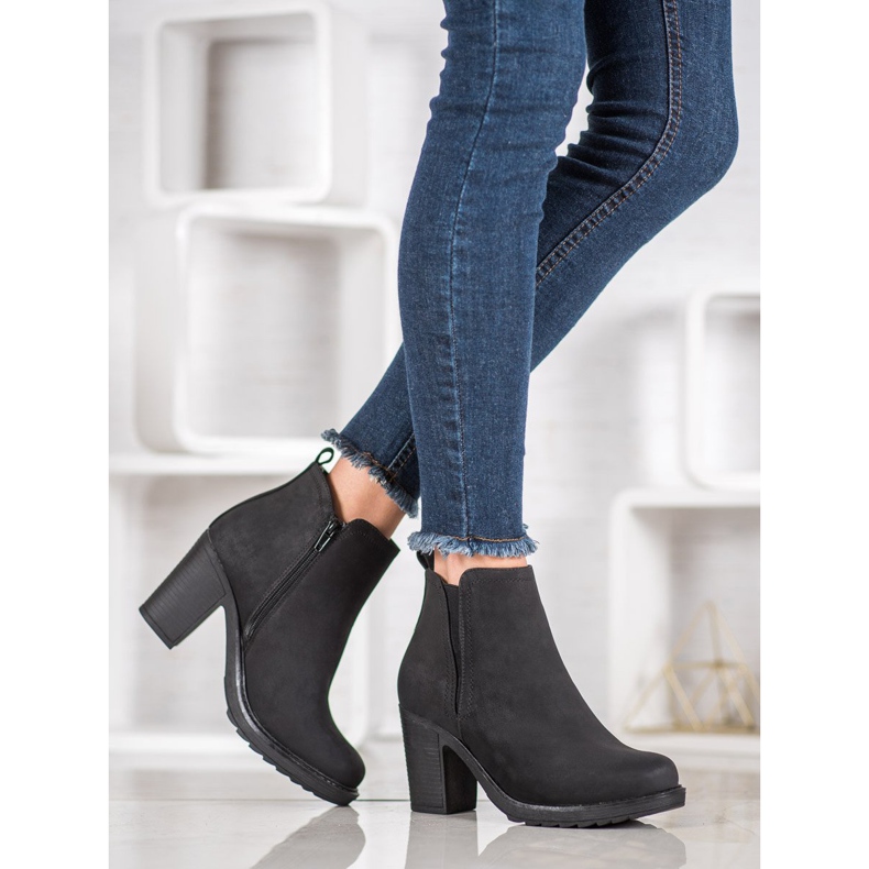 Goodin Textile Booties On The Post black 1