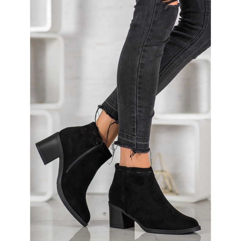Kylie Black Booties On A Post 2