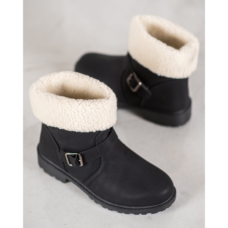 SHELOVET Boots With Sheepskin black 2