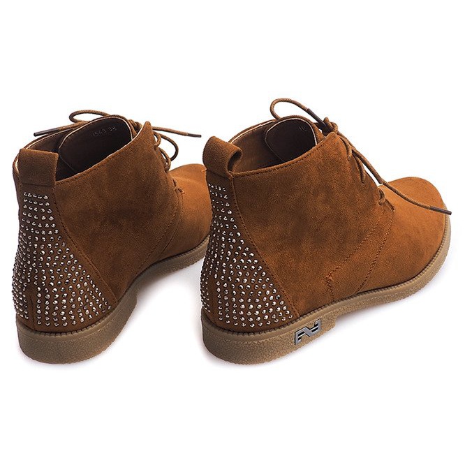 Tied Boots With Sequins H543 Camel brown 1