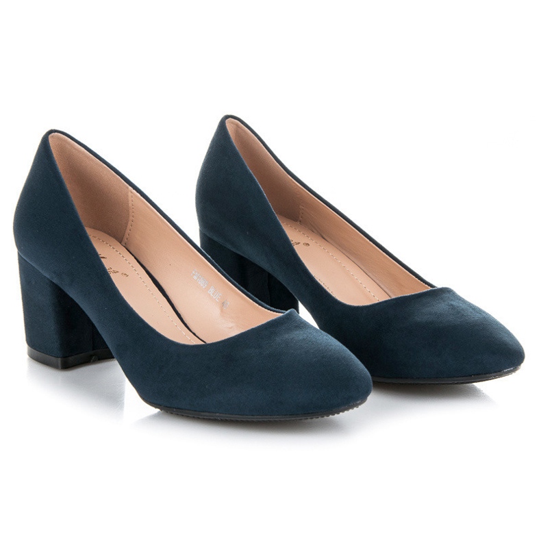 Fama Suede Pumps On A Pillar blue 2
