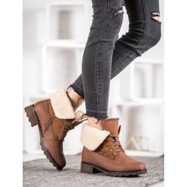 SHELOVET Brown Boots With Sheepskin 2