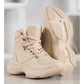 Ideal Shoes Eco leather sneakers brown 1 Ideal Shoes Eco leather sneakers brown 1