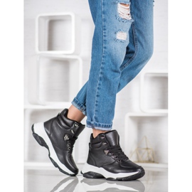 Ideal Shoes Eco Leather Sneakers black 2