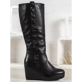 Goodin Wedge Boots Love black 2 Goodin Wedge Boots Love black 2