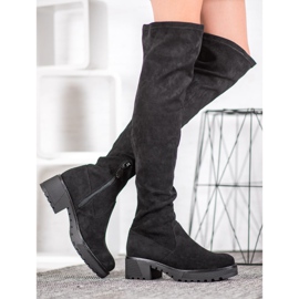 SDS Suede Boots On The Platform black 1