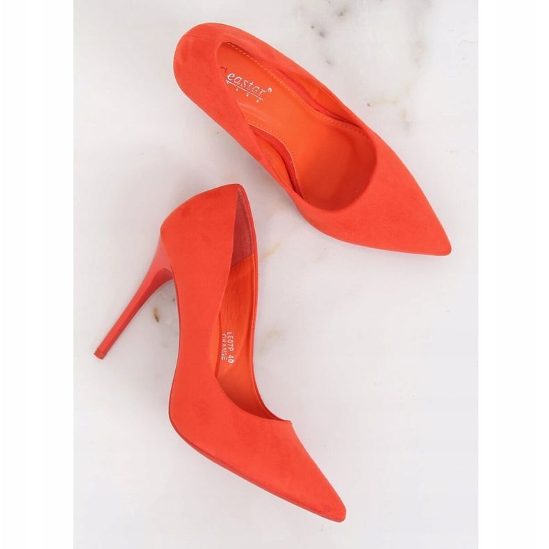 Pumps on a suede orange LE07P Orange 1