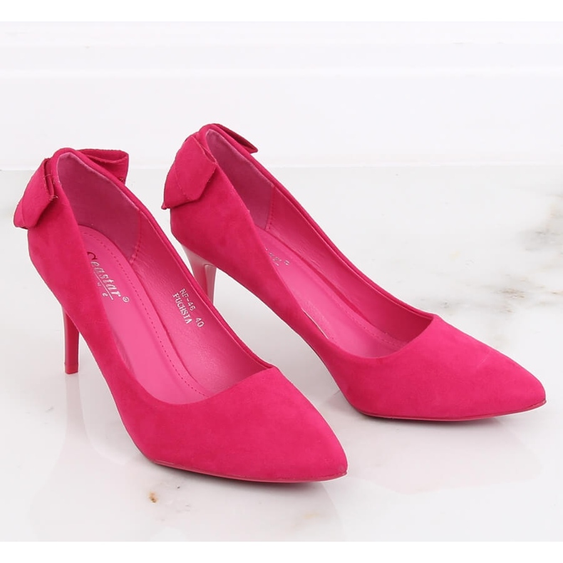 Pumps on a pin with a bow fuchsia NF-46 Fuchsia pink 1
