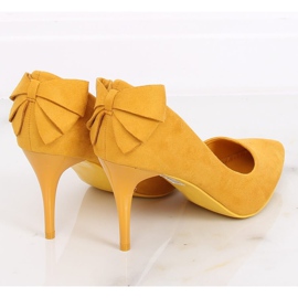 Pumps on a pin with a bow yellow NF-46 Yellow 2