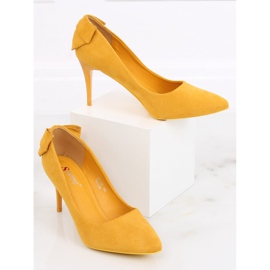 Pumps on a pin with a bow yellow NF-46 Yellow 1