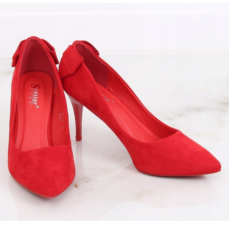 Pumps on a pin with a bow red NF-46 Red 1