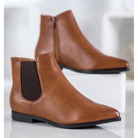 Marquiz Camel Booties In Spitz brown 1
