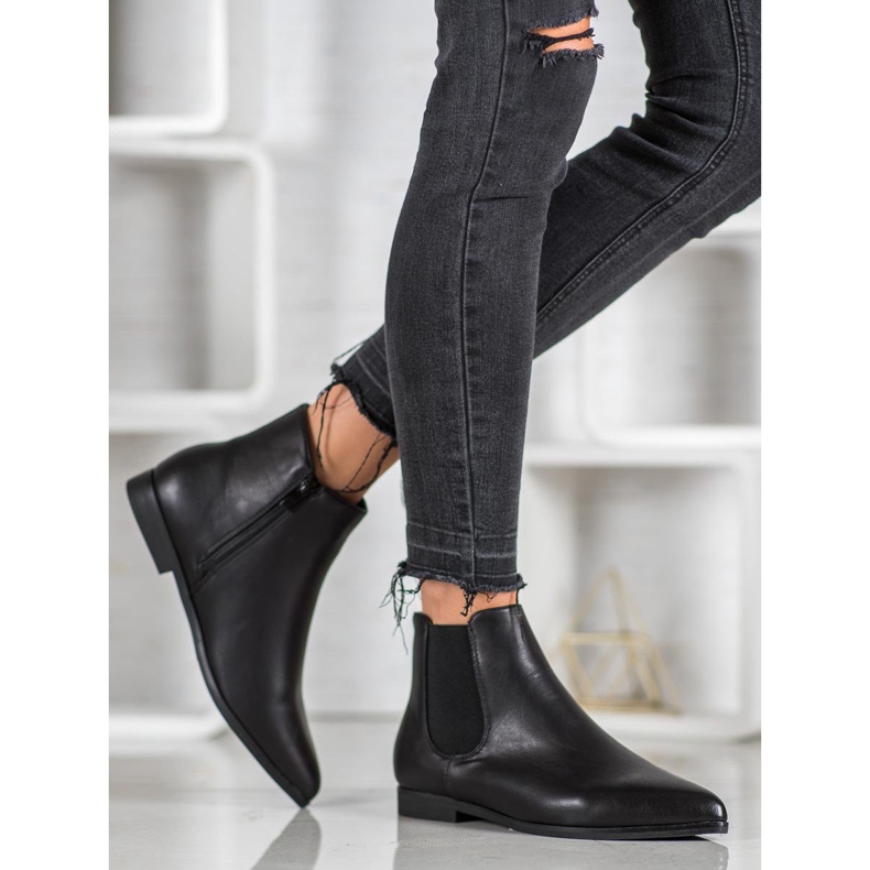 Marquiz Black Booties In Spitz 1