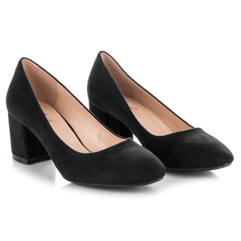 Fama Suede Pumps On A Pillar black 2