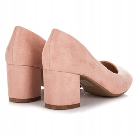 Fama Suede Pumps On A Pillar pink 2