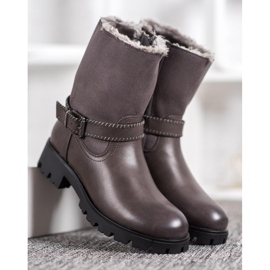 Nio Nio Gray Booties With Fur grey 2