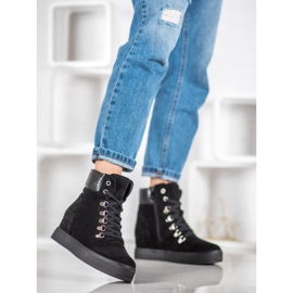 Bestelle Fashionable wedge boots black 2