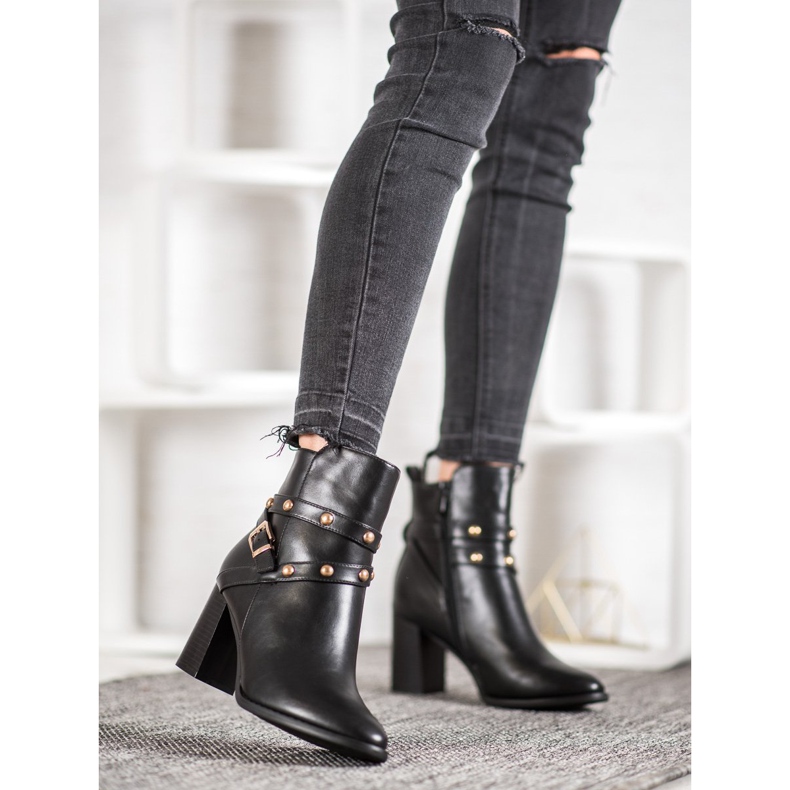 SDS Booties On A Post With Rhinestones black 2