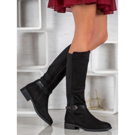 Ideal Shoes Suede boots black 1